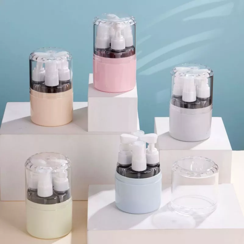 Conjunto portátil de garrafa de viagem de silicone ecológico
