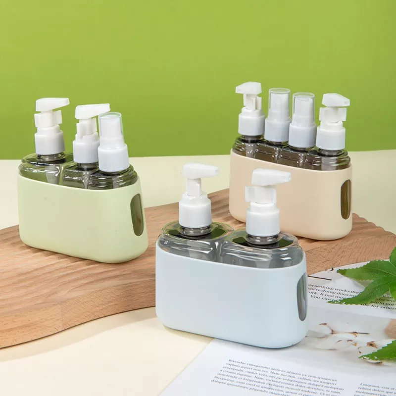 Conjunto de garrafas dispensadoras de viagem recarregáveis